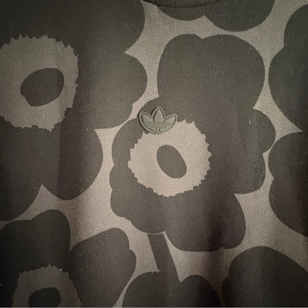 marimekko adidas Collab Print Sweatshirt XL NWT Unisex BLACK - Picture 4 of 4